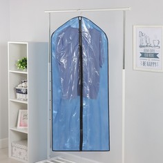 Чехол для одежды Доляна, 60×137 см, полиэтилен, цвет синий прозрачный No Brand