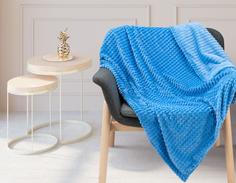 Плед Guten Morgen, Велсофт, Пирамидки, Цвет: Синий; все размеры Гутен Морган