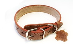 Ошейник ZooMaster кожаный, 30 мм х 60 см (51-60 см), 2-слойный