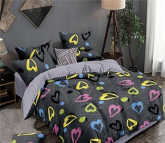 Постельное белье семейное Sleeping Place поплин простынь на резинке хлопок 100%