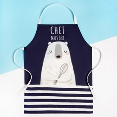 Фартук детский Этель "Chef master", 46х60 см, 100% хлопок, саржа No Brand