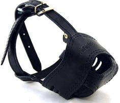Намордник ZooMaster кожаный №4, объем 30 см, длина 4 см, короткий, 2-слойный