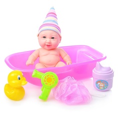 Кукла-пупс с ванночкой, в сетке No Brand