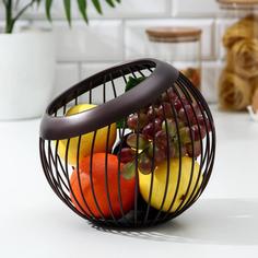 Ваза для фруктов «Глэдис», 20×20×19 см, цвет коричневый No Brand