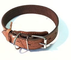 Ошейник ZooMaster кожаный, 35 мм х 60 см (51-60 см), 2-слойный