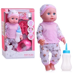 Кукла-пупс Oubaoloon 35 см, можно поить, звук, с аксессуарами, батарейки, в коробке