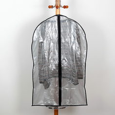 Чехол для одежды Доляна, 60×90 см, PE, цвет серый прозрачный No Brand