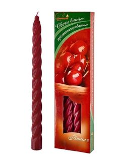 Свеча ароматизированная витая 4 шт/уп Вишня No Brand
