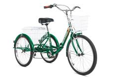 Велосипед трехколесный для взрослых РВЗ Чемпион 24" 6 скоростей складной зеленый