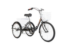 Велосипед трехколесный для взрослых РВЗ Чемпион 24" 6 скоростей складной черный