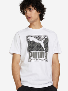 Футболка мужская PUMA Cat Box Tee Cat Box, Белый, размер 44-46