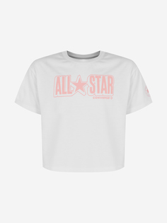 Футболка для девочек Converse All Star, Белый, размер 128