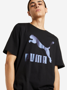 Футболка мужская PUMA Classics Logo Metallic, Черный, размер 44-46