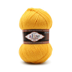 Пряжа ALIZE Lanagold fine, 100 г, 390 м, (шерсть, акрил), 216 желтый, 5 мотков