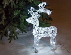 Светящаяся фигура АЖУРНЫЙ ОЛЕНЬ 50 холодных белых LED-огней, 60 см+5 м, уличный Intex