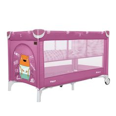 Манеж детский BABY TILLY T-1021 Rio+ Orchid Purple с рисунком