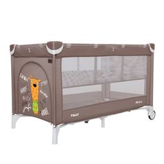 Манеж детский BABY TILLY T-1021 Rio+ Chocolate Brown с рисунком