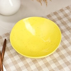 Тарелка "Обеденная", глубокая, yellow, 0.7 л Керамика ручной работы