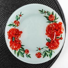 Тарелка десертная Доляна «Пионы», d=20 см