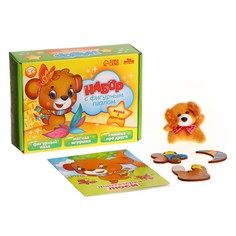 Пазл для малышей Лесная мастерская Собачка с мягкой игрушкой, дерево