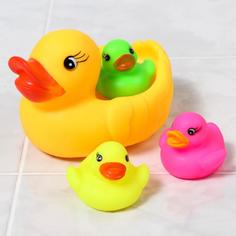 Игрушки для ванной Крошка Я Цветные уточки: мыльница, 3 шт, 14 см