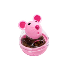 Игрушка-неваляшка Пижон Мышка с отсеком для лакомств, 4,7 х 6,5 см, розовая
