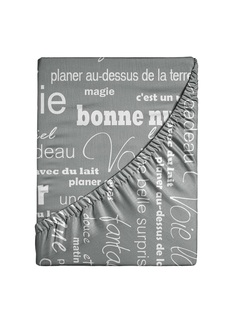 Простыня на резинке Ночь Нежна Письма осн. 7420-1 Бязь . 90х200х20