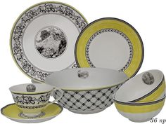 Обеденный сервиз 36пр. в подарочной упаковке Опаловое стекло 116-125 118-116-125 Lenardi