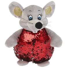 Мягкая игрушка Мульти Пульти Мышка красная блестящая, 16 см, без чипа