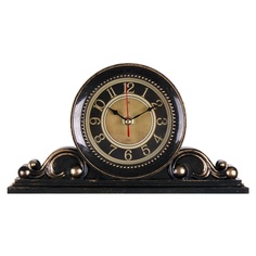 Часы настольные Рубин 26х14 см, корпус черный с медью "Классика" (2514-006)