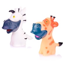 Игрушки для ванной Oubaoloon 2 шт, резиновые, пищалки, 10 см, в сетке