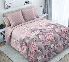 Простыня 1.5-спальная «Лотосы комп. 2 Беж. арт. 000ПН1» перкаль Текс Дизайн