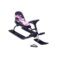 Снегокат Барс 124 comfort baby friends милаша (чёрный) со складной спинкой 8032-RT Bars