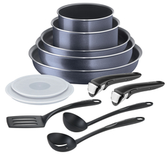 Набор посуды Tefal Ingenio Twinkle Grey 04180890, 12 предметов, 24/28/26/16/20/16 см
