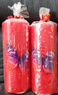 Свеча декоративная Бабочка радужная цвет красный Evis