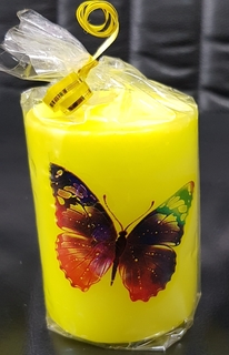 Свеча декоративная Бабочка, малая, желтая Evis