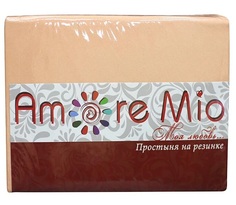Простыня на резинке Amore Mio 180200 см., персиковая