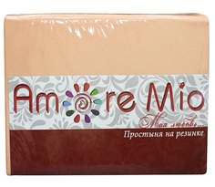 Простыня на резинке Amore Mio 180200 см., персиковая
