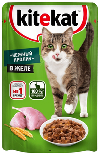 Влажный корм для кошек Kitekat с кроликом в желе 85 г