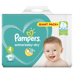 Подгузники Pampers Active Baby-Dry 4 (8-14 кг) - 90 шт