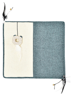 Коврик-когтеточка Triol Инь-янь, для кошек из сизаля с игрушкой, 40x40 см