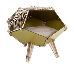 Домик Homepet Wood для животных лайт, оливковый, 54,5х57,1х30,7 см