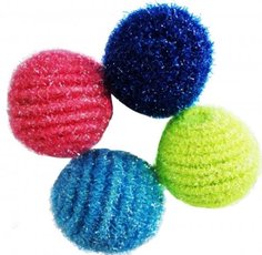 Игрушка для кошек Уют Мяч-погремушка с люрексом снежок 4 см, 20 шт