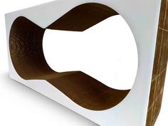 Когтеточка для кошек Pet-it Cat Lounge, гофрокартон, белая, S, 60х20х22 см