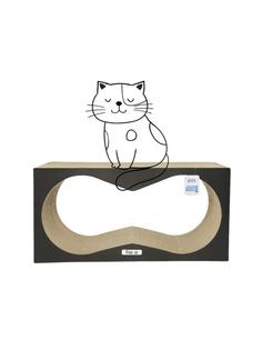 Когтеточка для кошек Pet-it Cat Lounge, гофрокартон, черная, S, 60х20х22 см
