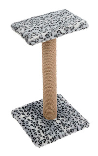 Когтеточка Зооник, Зонтик, мех, джут, серая, 50 см