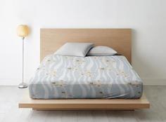 Простыня на резинке из поплина Ночь Нежна; Беатрис голубой;