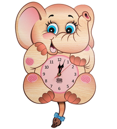 Часы настенные Забавный слоник (с маятником) Народные промыслы