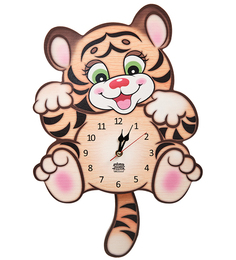 Часы настенные Игривый тигрёнок (с маятником) Народные промыслы