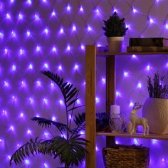 Гирлянда Сеть 1.6×1.6 м IP20 прозрачная нить 144 LED свечение синее 8 режимов 220 В Luazon Lighting